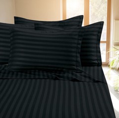 Fine 400 Thread Count 100% Cotton Sateen Bed Sheet Dobby Stripe