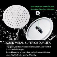8in Round / Square Rainfall Shower Head Chrome Stainless Steel Bath Rain Sprayer