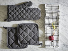 IKEA RINNIG Dish towel, white/dark gray/patterned, 18×24 ” 100 % Cotton Set of 4