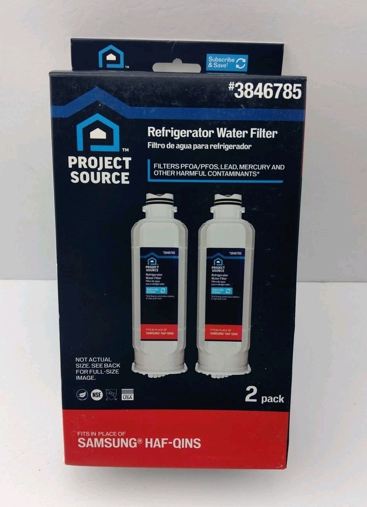Project Source Samsung HAF-QINS 3846785 Refrigerator Water Filter 2 Pack