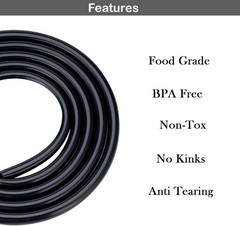 Food Grade Silicone Tubing – High Temp, Flexible, 5 Ft Black for Home Brewing…
