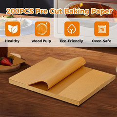 200 Precut Parchment Paper Sheets 12×16 – Unbleached, Non-Stick, Greaseproof