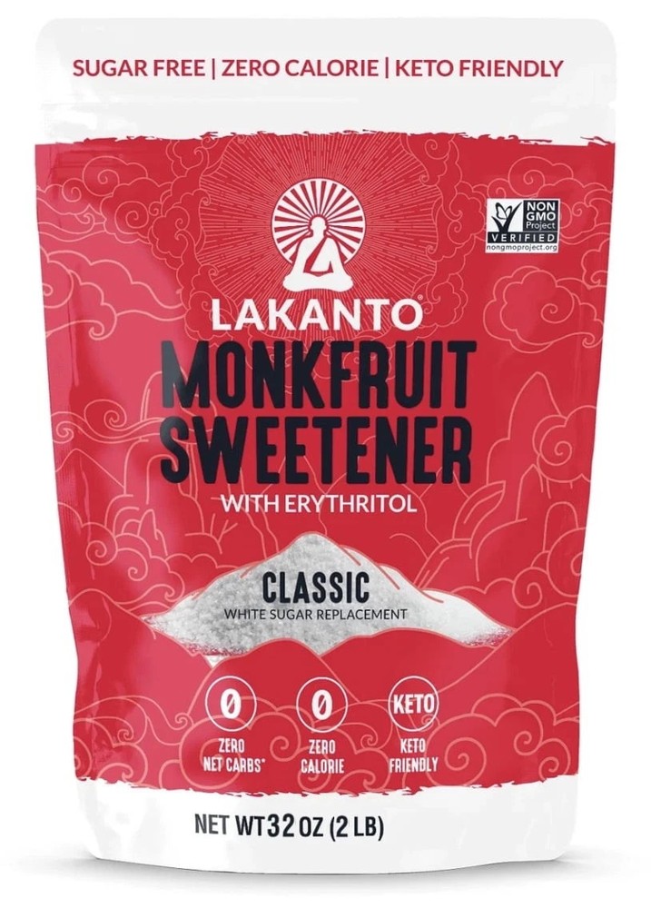 Lakanto Classic Monk Fruit Sweetener – White Sugar Substitute, 2 lbs, 1 Count
