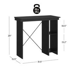 Mainstays Ardent No Tools Small Space Writing Desk Black Storage Desk