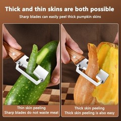 1-3x Stainless Steel Peeler with Wooden Handle–Fruit & Vegetable Slicer-2026 HOT