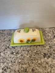 Sunflower & Bees Butter keeper/dish