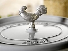 40509-346-0 Rooster Lid Knob, Cast Iron, Silver