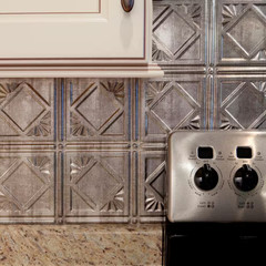 18.25 In. X 24.25 In. Crosshatch Silver Traditional Style # 4 PVC Decorative Bac