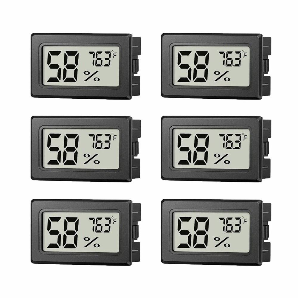 6PCS Mini Hygrometer Indoor Humidity Meter, Small Digital Thermometer Humidity