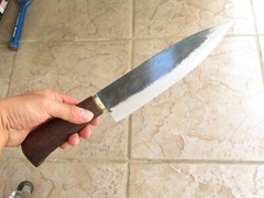 Crude – 8 Inch Premium Chef Knife , Carbon Steel, Forged and Sharp !