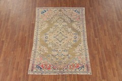 Vintage Traditional Rug 4×6 Hand-knotted Wool Geometric Carpet for Any Room