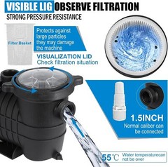 1.5HP-2.5HP Hayward In/Above Ground Swimming Pool Pump w/ Motor Strainer Filter