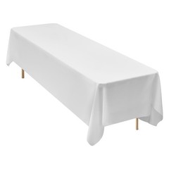 Uimoso 90×132 Inch White Rectangular Tablecloth for Weddings, Parties, 6 Pack