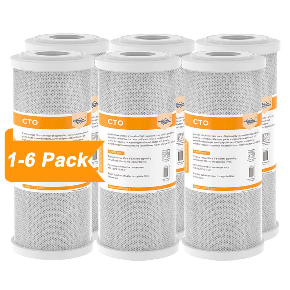 1-6 PACK 10″x4.5″ Carbon Block Water Filter Whole House RO Cartridge Replacement