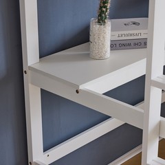 Wood Loft Bed Twin Size with RGB LED 2 Charging Station for Adults Kids Teens