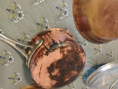 10 pc Calphalon Tri-Clad Copper Bottom Stainless Cookware Set Pots Pans Lids.