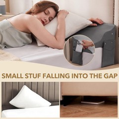 King Size Bed Wedge Pillow for Headboard – Mattress Gap Filler Wedge (0–8″)