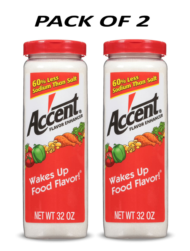 Ac’cent Flavor Enhancer MSG, Kosher, 32 oz pack of 2