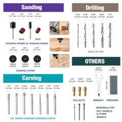 1.2Amp Corded Dremel Rotary Tool Kit With 306PC Rotary Tool Dremel Accessory Kit