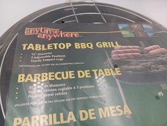 anytime anywhere table top BBQ grill 12″ diameter 3 adjustable positions Camping