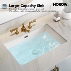 Durable Rectrangle Undermount Ceramic Lavatory Vanity Bathroom Sink White