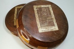 Set of 2 Vtg California Redwood Nut Bowls Std Specialty Co 10.5″ Round