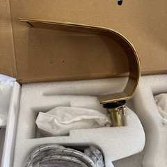Becola Gold Color Wide Spread Faucet Modern Low Arch Thin New
