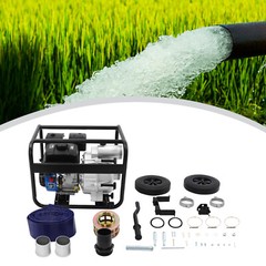 4 Stroke 7.5HP Gasoline Water Pump 3″ Full Trash Water Transfer Pump w/15m Pipe