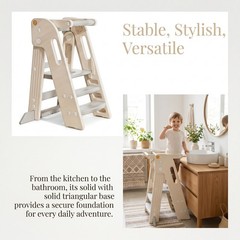 Foldable Toddler Tower Kitchen Step Stool for Kids