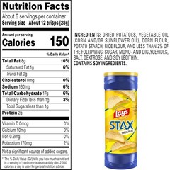 Snack Anytime with Lay’s Stax Crisps – 5.75 Oz Re-sealable Canister