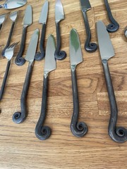 38 Piece Gourmet Settings Treble Clef Stainless Silverware & Serving Pieces VTG