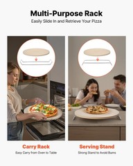 VEVOR Pizza Stone Round/Rectangular Cordierite Baking Stone for Oven & Grilling