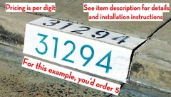 Modern Curb House Number Stencil; 4″, Mid Century, Palm Springs, Neutra, Atomic