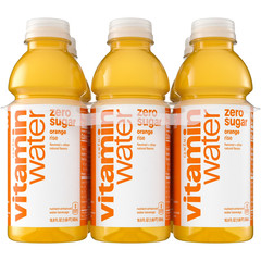 vitaminwater Rise Zero Sugar Orange Flavored Water Beverage, 16.9 fl oz, 6 Pack