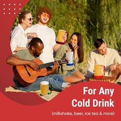 Double Wall Frozen Beer Mugs for Freezer with Handles 16 Oz, Colored Set of 4