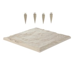 Decorative Stepping Stones with Stakes 4Pcs 15.5×15.5 in Walkway Pavers Beige