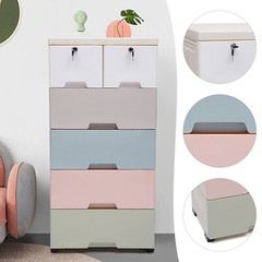 5 Layers Drawer Doll Clothes Storage Cabinet Plastic With Locker Bedroom Armoire