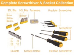154pcs Tool Kit Household Hand Tool Set with 8V Cordless Drill Portable Toolbox