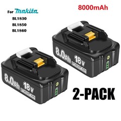 2Pack BL1860B 8.0AH For Makita 18V Battery Li-Ion BL1830 BL1850 BL1840 LXT Tools