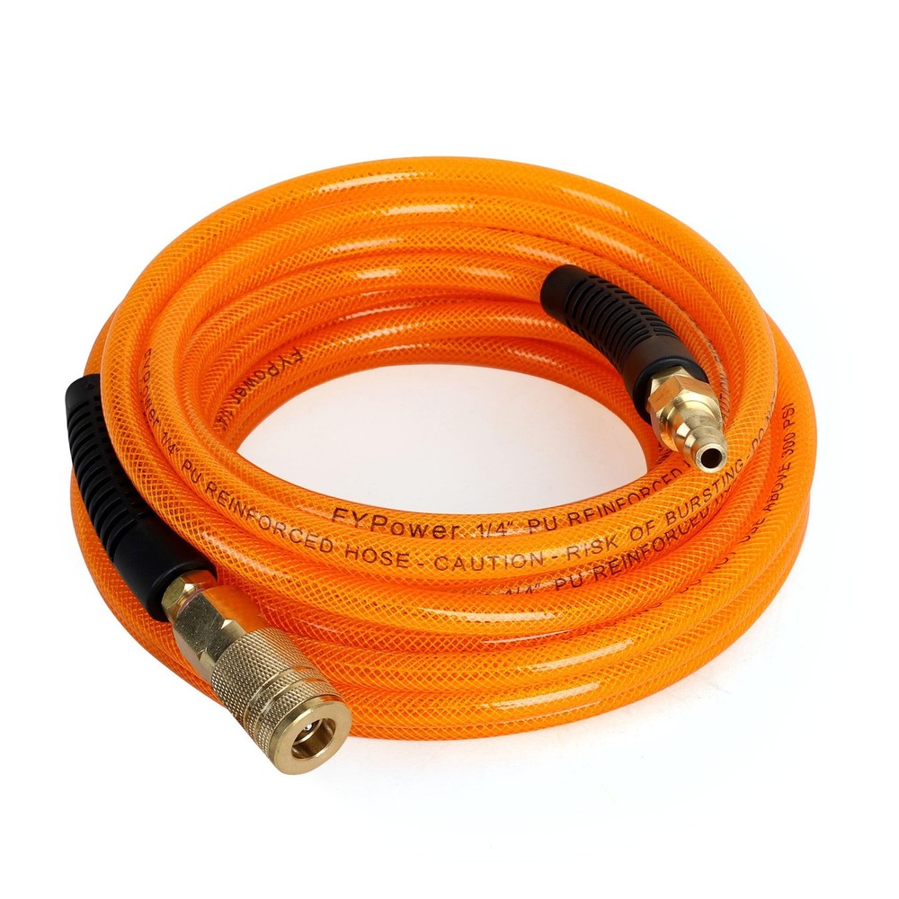 Air Compressor Hose 1/4 Inch x 25 Feet Flexeel Reinforced Polyurethane (PU) A…