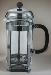 Service Ideas Traditional Coffee Press Chrome 1.5 L Pyrex Glass 9.75” Tall New
