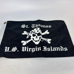 Flappin’ Flags Pirate Black St Thomas Flag 10 X 15.5 in with grommets 2 Sided