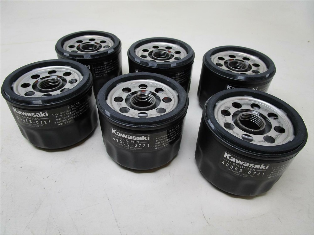 6 Pcs Genuine Kawasaki 49065-0721 Oil Filters John Deere AM119567 Toro 107-7817