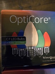 OptiCore C7 Opaque Multicolor LED Light Bulbs New 25 Pack Xmas Volume Discounts