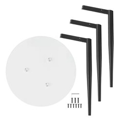 Van Beuren 21.75 In. X 19.75 In. Black and Glass round Side Table with Modern Me