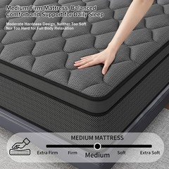 8″ 12″ 14″ Mattress Gel Memory Foam Pocket Spring Twin Full Queen King In A Box