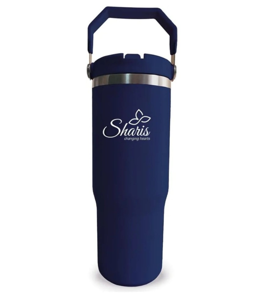 SHARIS Tumbler with Top Handle-Tumbler with Flip Straw-Insulated water bottle