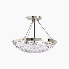 Kohler 29374-SF03B-SNL Arendela 15-1/2” 3 Light Semi Flush Mount Polished Nickel