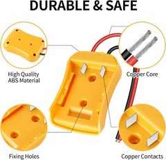 Power Connector DIY Battery Adapter Holder Dock For DeWalt 18V/20V Max Battery