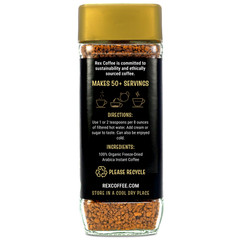 Rex Coffee Organic Fairtrade Freeze-Dried Instant Medium Roast Arabica, 3.53 oz